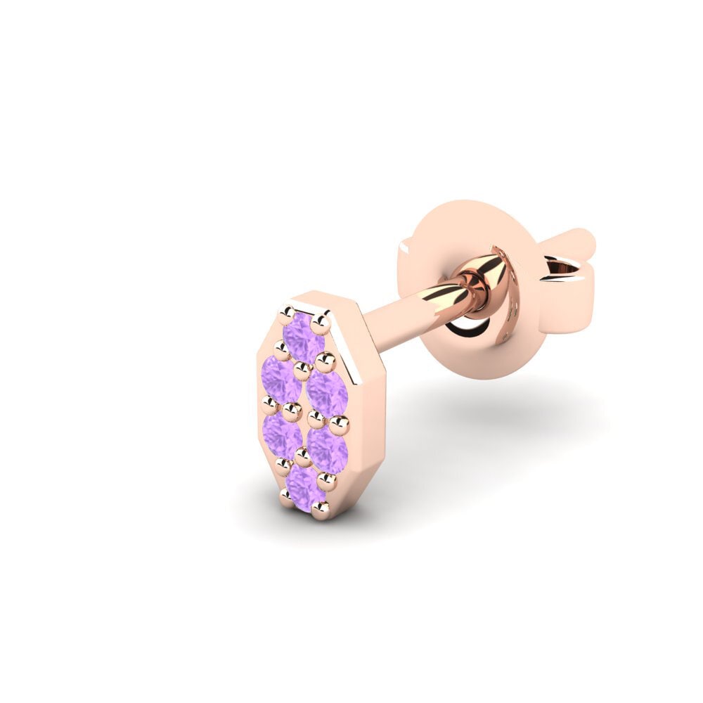 9k Oro Rosa Amatista Pendiente para hombre Juvenal - A