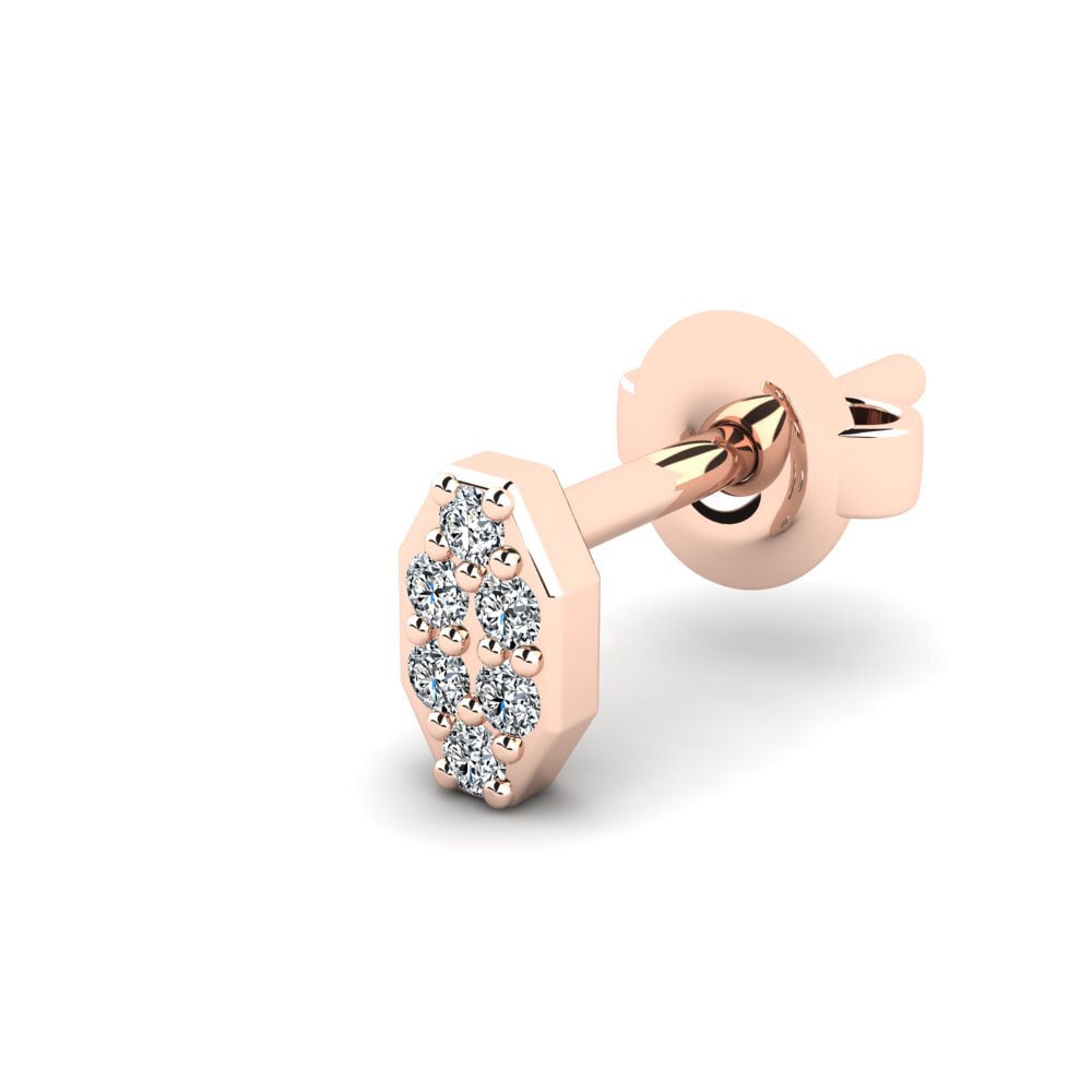 9k Oro Rosa Circonita Pendiente para hombre Juvenal - A