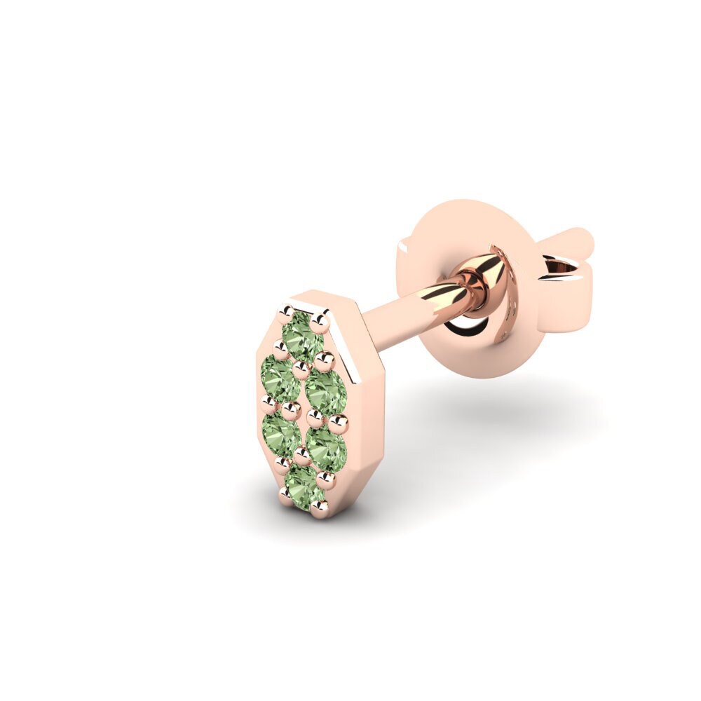 18k Oro Rosa Diamante Verde Pendiente para hombre Juvenal - A