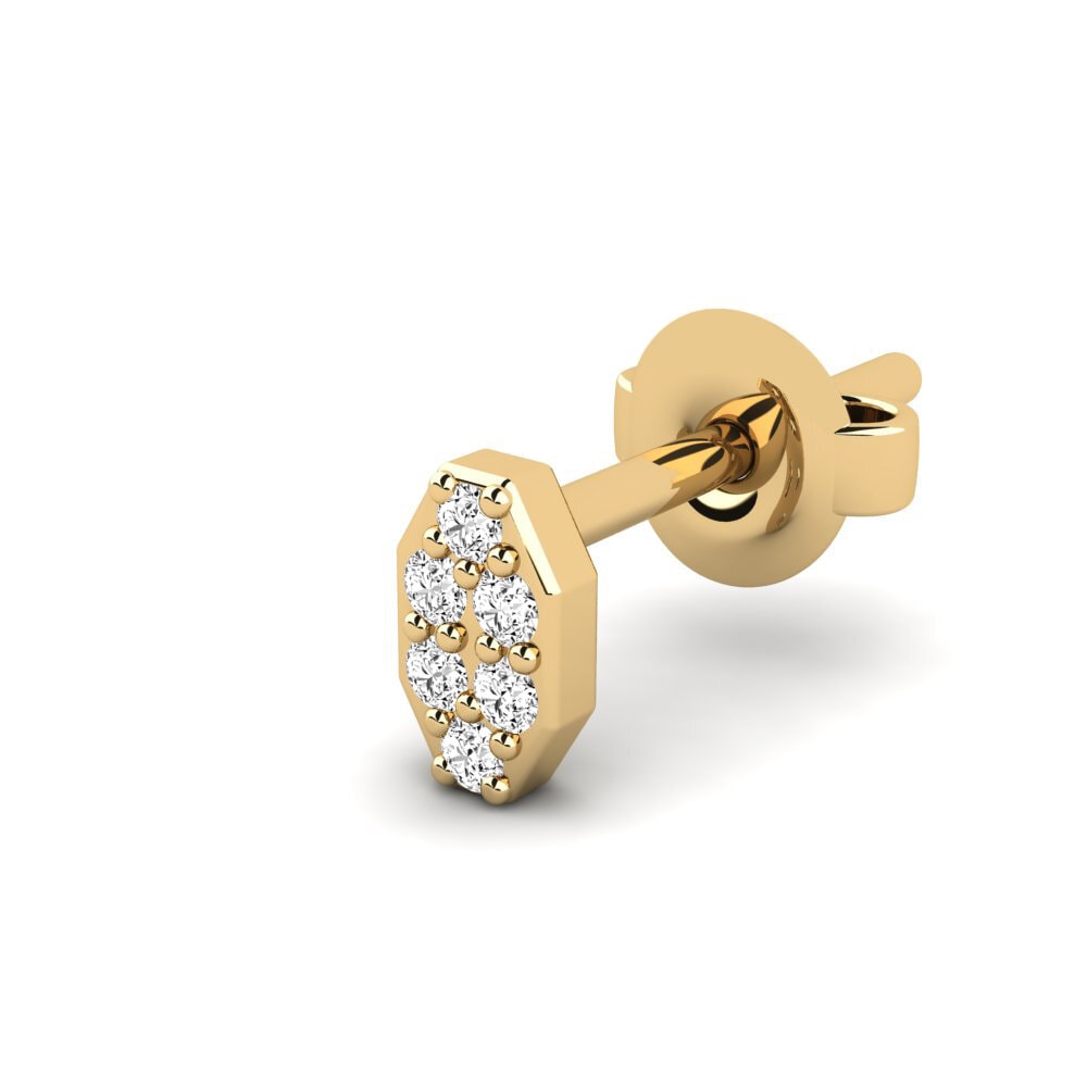 585 Gult Guld Moissanite Herre øreringe Juvenal - A