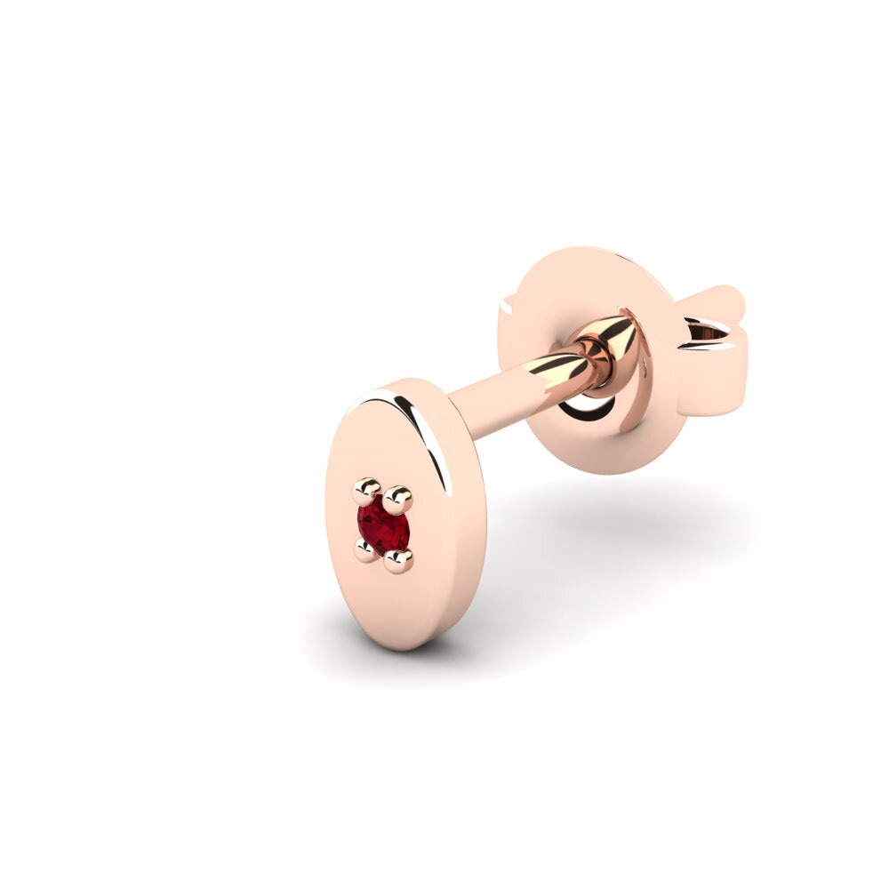 9k Oro Rosa Circonita Roja Pendiente para hombre Juvenal - B