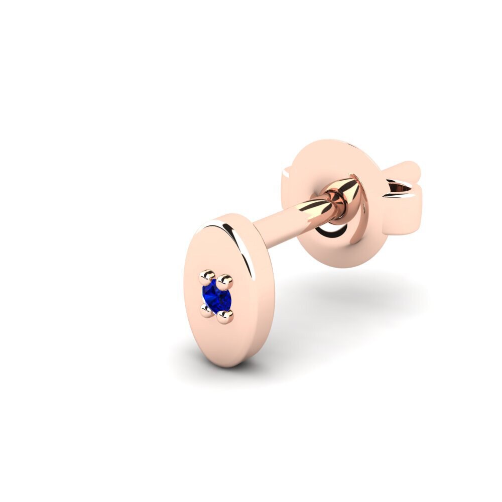 14ct Rose Gold Sapphire Men's Earring Juvenal - B