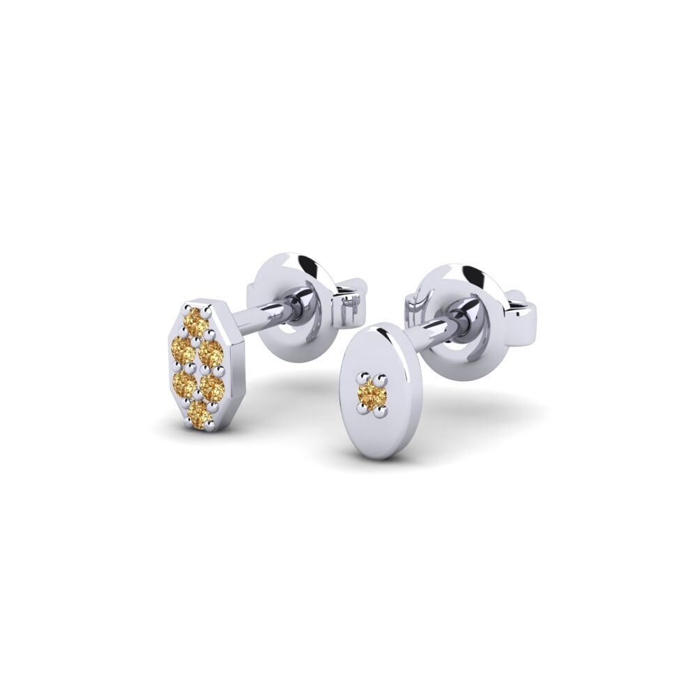 925 stříbro Hnědý diamant Pánské náušnice Juvenal - SET
