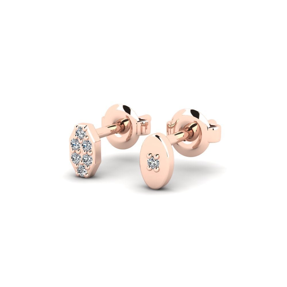 9k Oro Rosa Circonita Pendiente para hombre Juvenal - SET