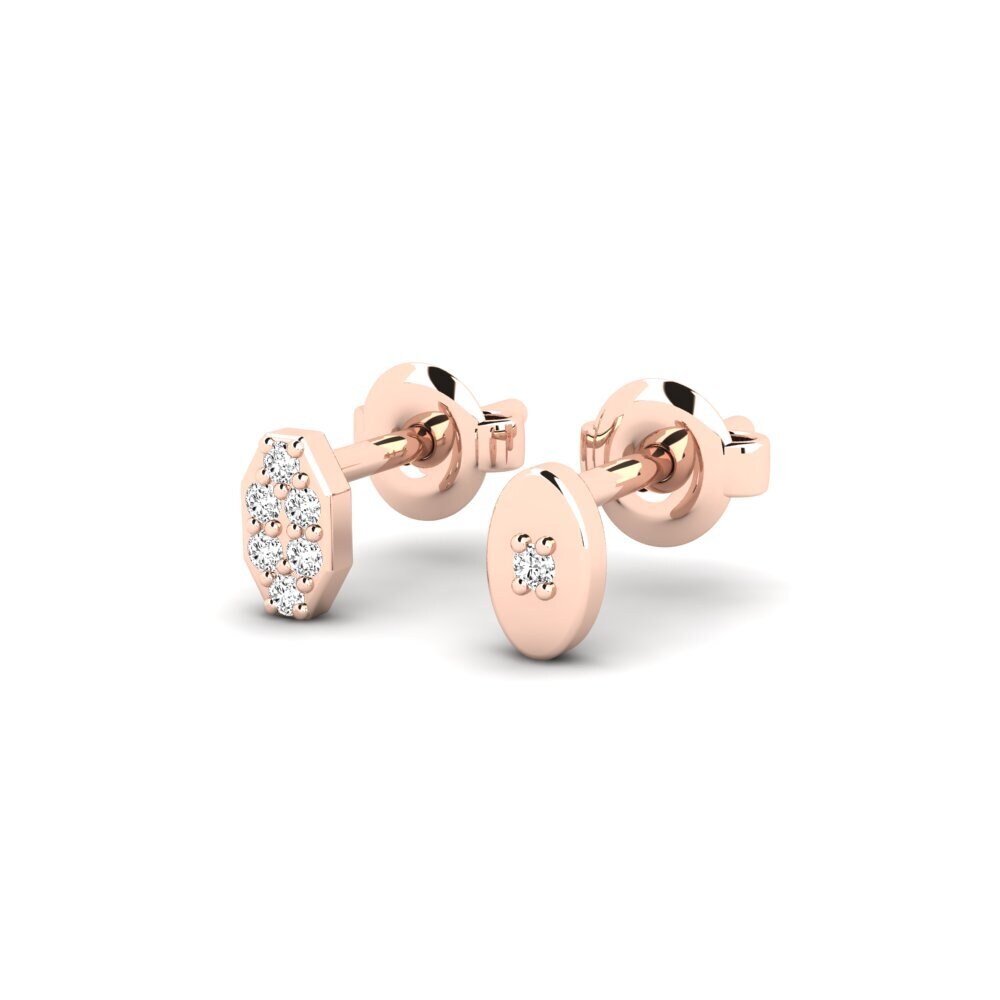 750 Rødguld Moissanite Herre øreringe Juvenal - SET