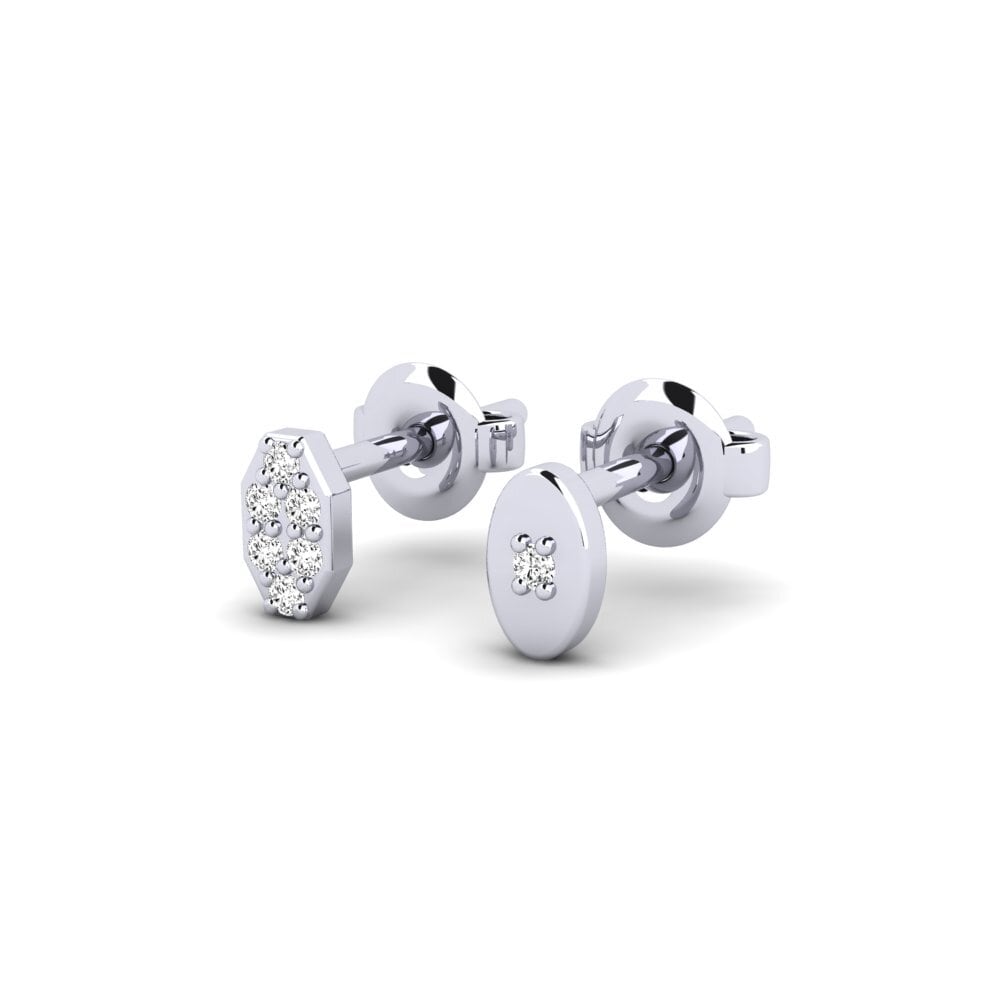 585 Hvidguld Moissanite Herre øreringe Juvenal - SET