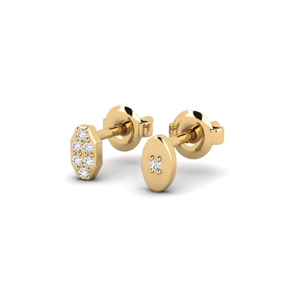 585 Gult Guld Moissanite Herre øreringe Juvenal - SET