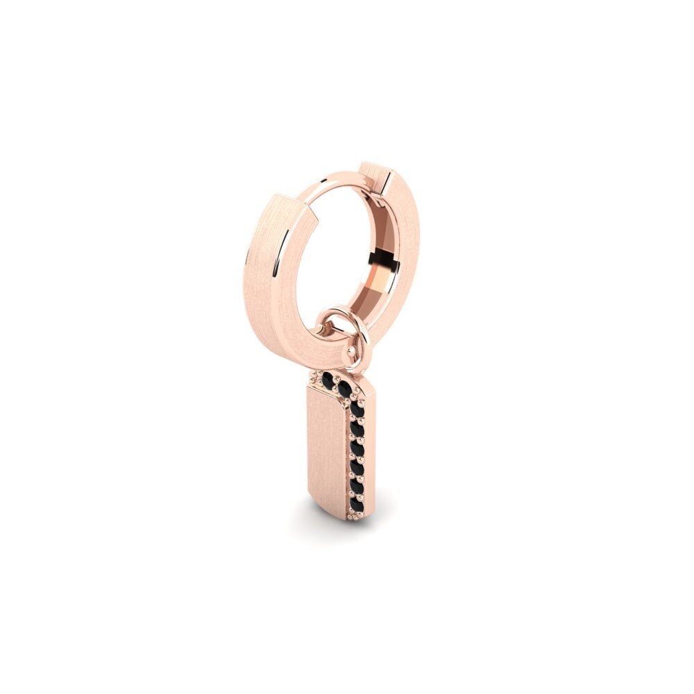14k Oro Rosa Zafiro negro Pendiente para hombre Kdanas