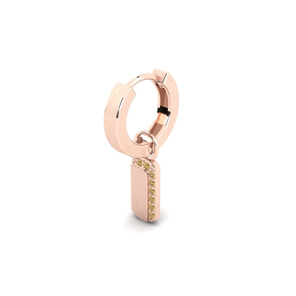 14ct Rose Gold Brown Diamond Men's Earring Kdanas