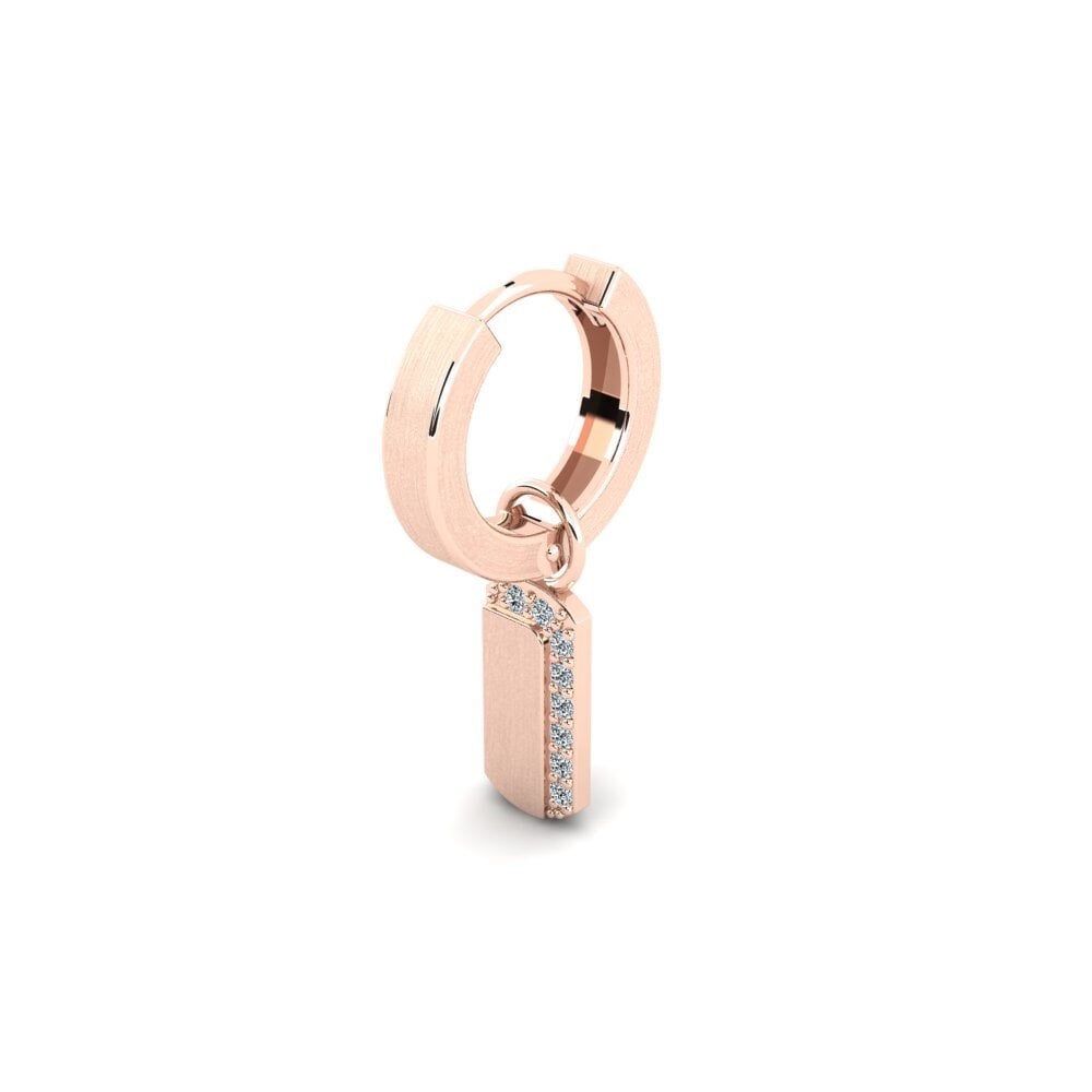 9k Oro Rosa Circonita Pendiente para hombre Kdanas