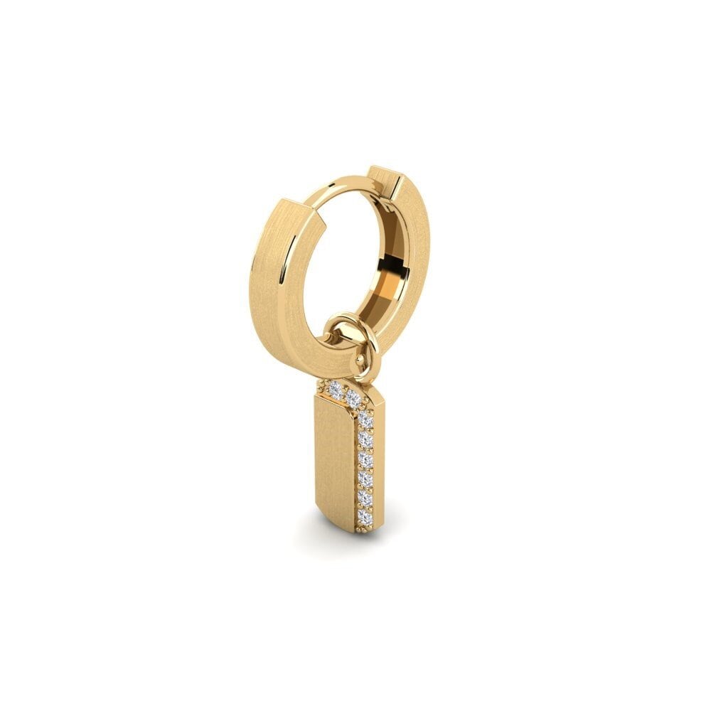 14ct Yellow Gold Lab Grown Diamond Men's Earring Kdanas