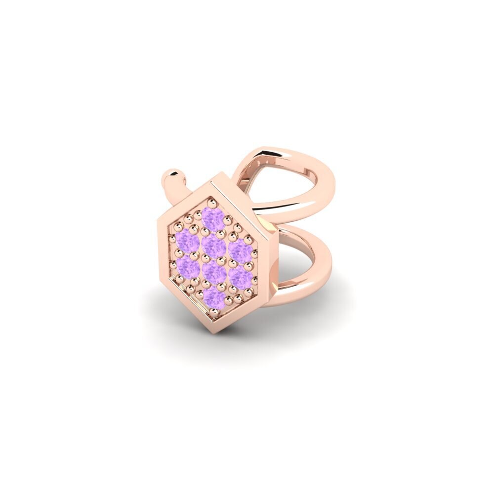 9k Oro Rosa Amatista Aro oreja hombre Kellerjoch