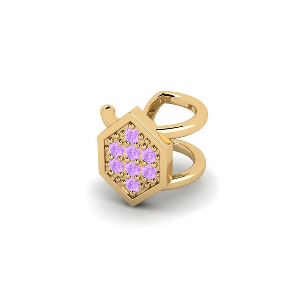 14ct Yellow Gold Amethyst Men's Ear Cuff Kellerjoch