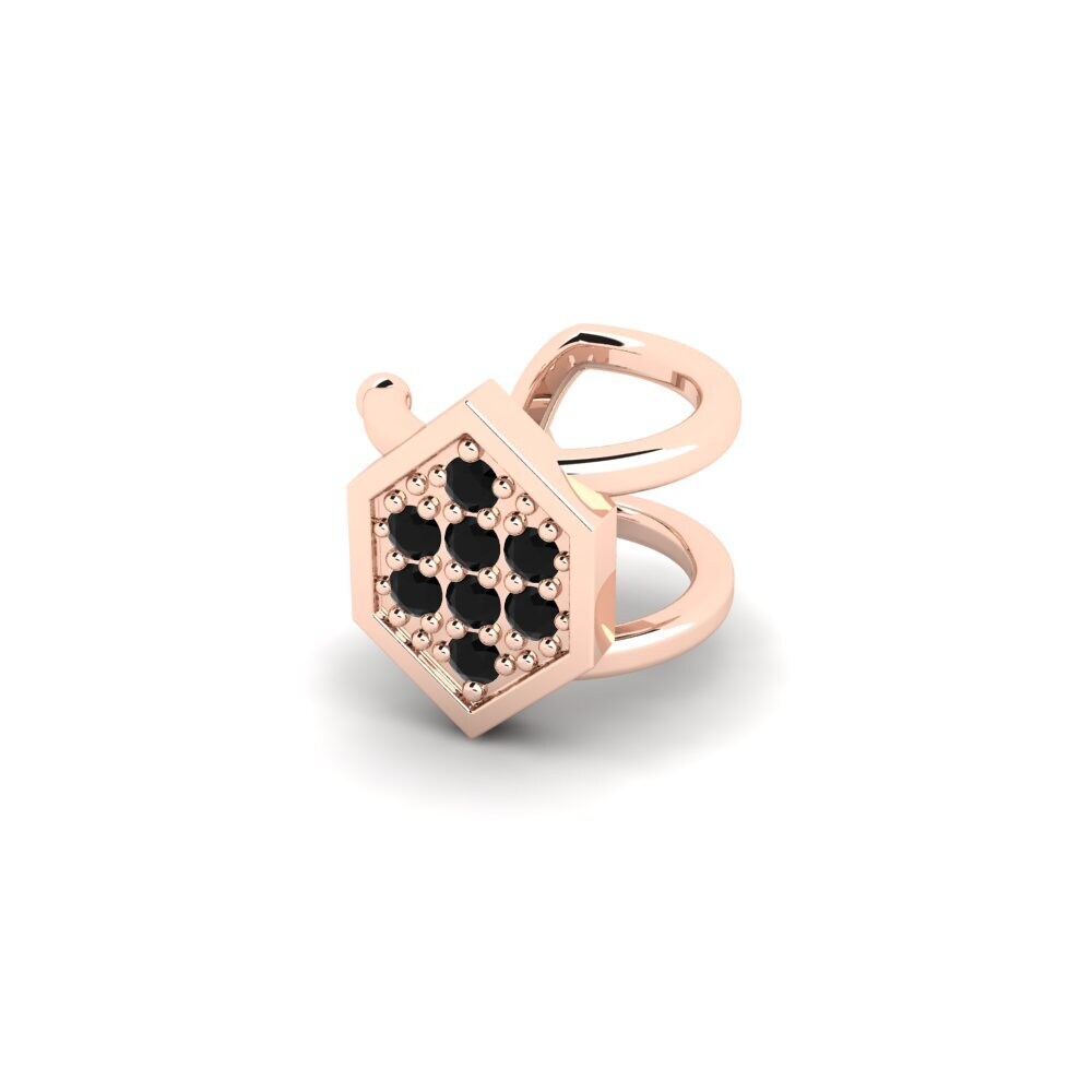 9ct Rose Gold Black Diamond Men's Ear Cuff Kellerjoch