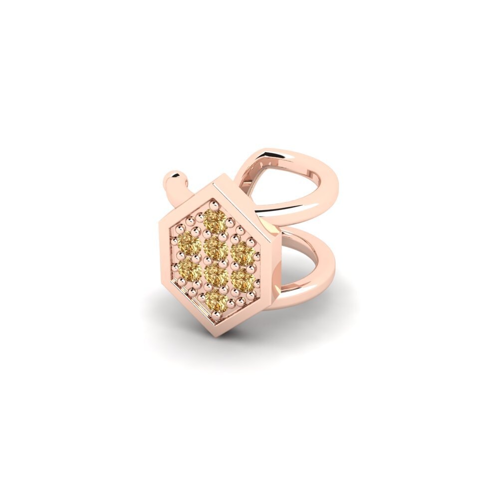 14ct Rose Gold Brown Diamond Men's Ear Cuff Kellerjoch