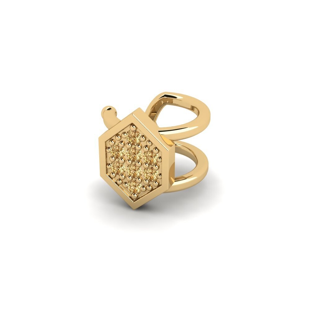 14ct Yellow Gold Brown Diamond Men's Ear Cuff Kellerjoch