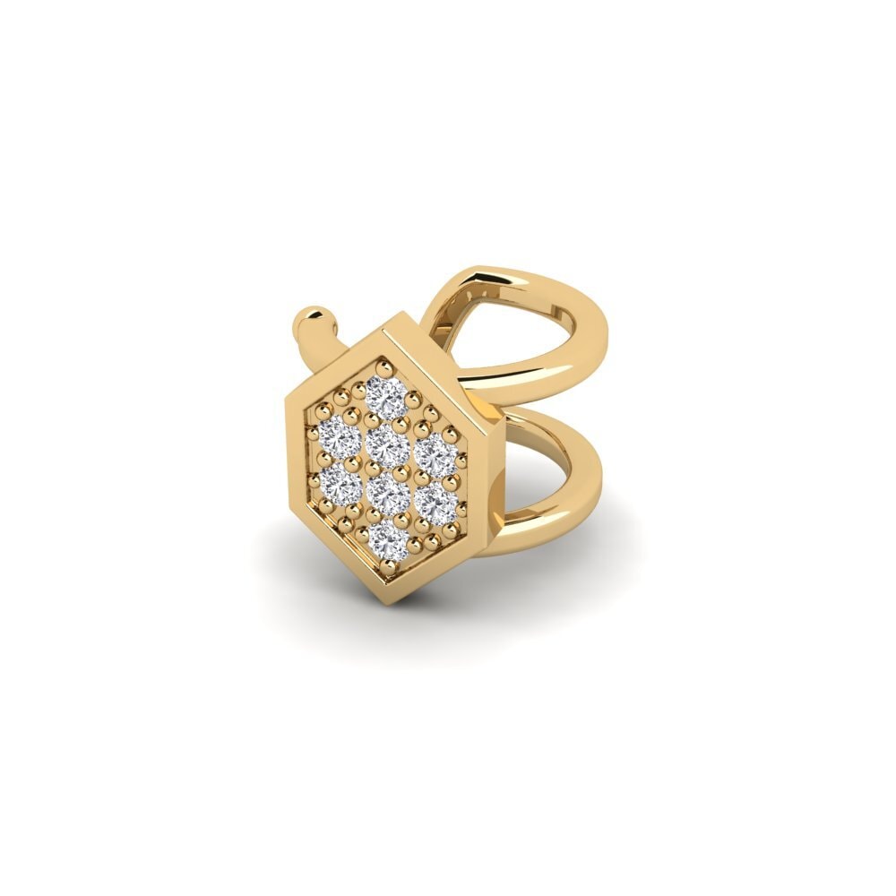 14ct Yellow Gold Diamond Men's Ear Cuff Kellerjoch