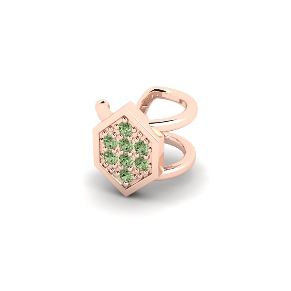 14ct Rose Gold Green Diamond Men's Ear Cuff Kellerjoch