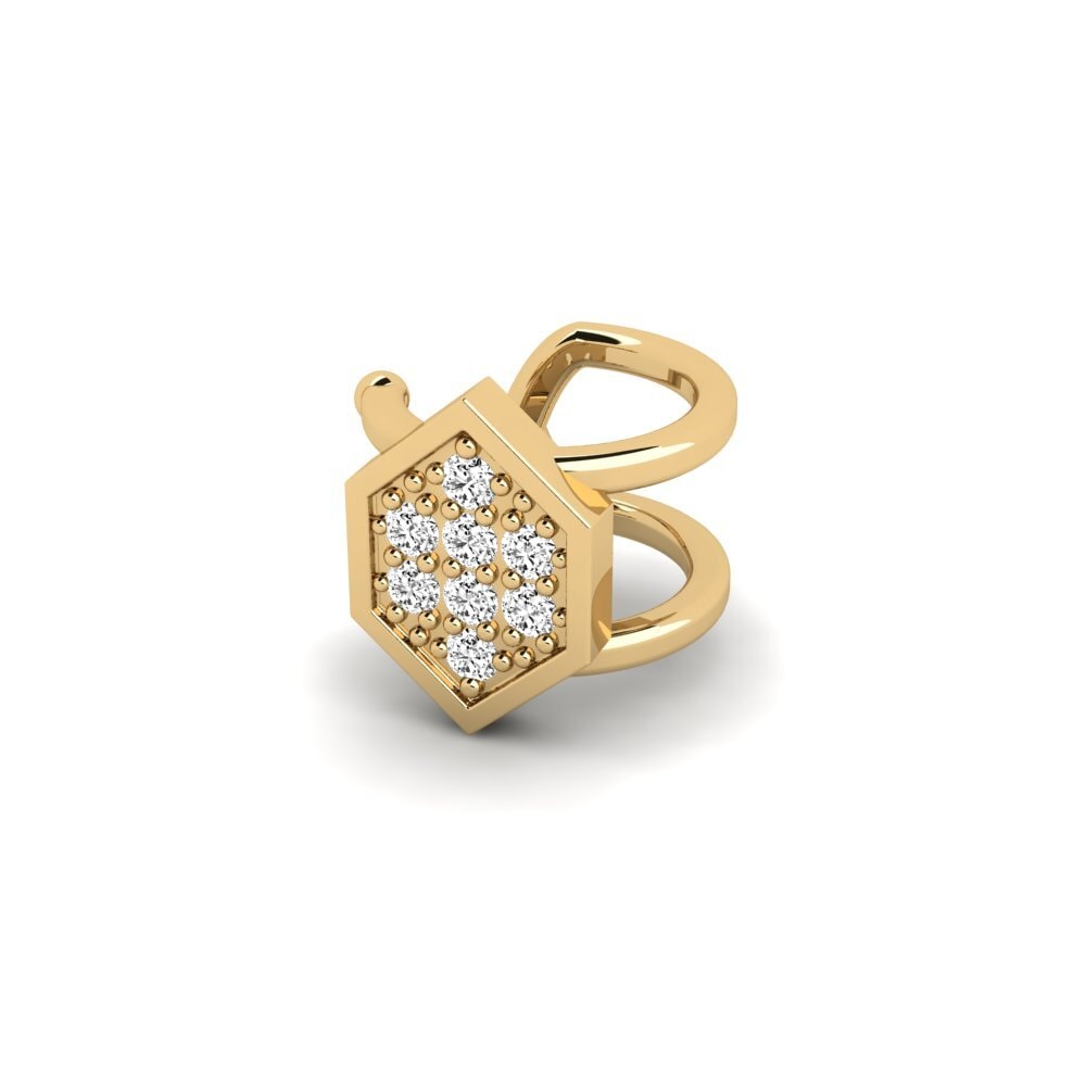 585 Gult Guld Moissanite Herre Øremanchet Kellerjoch