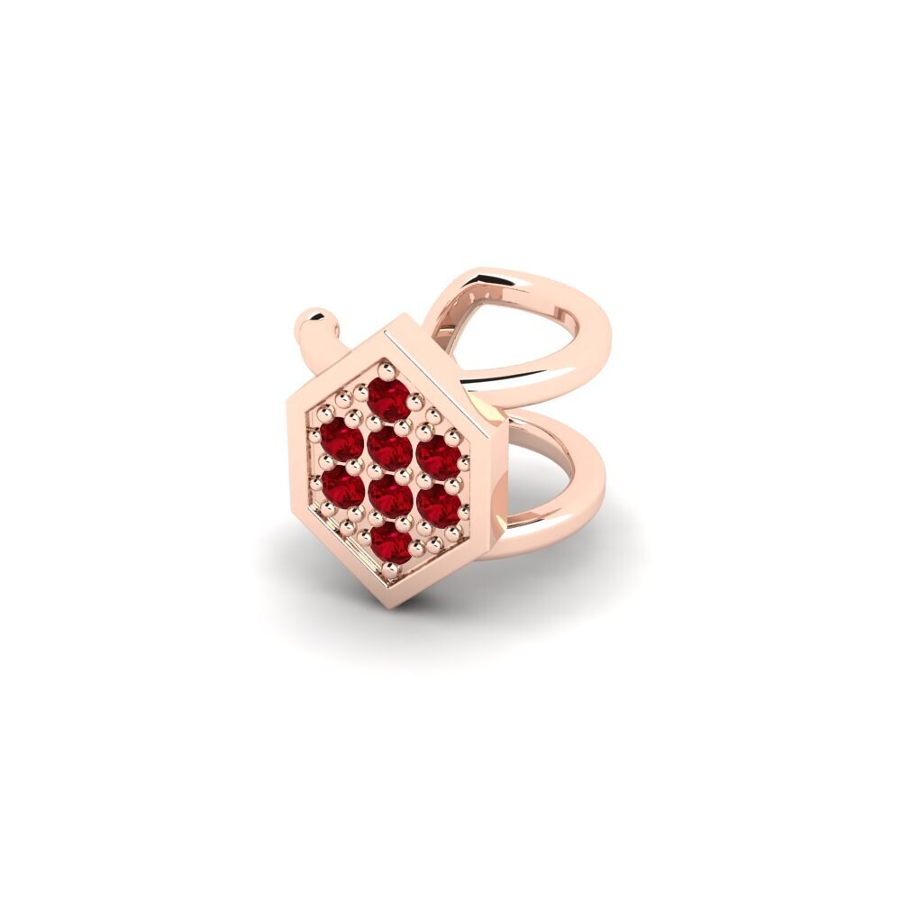 9k Oro Rosa Circonita Roja Aro oreja hombre Kellerjoch
