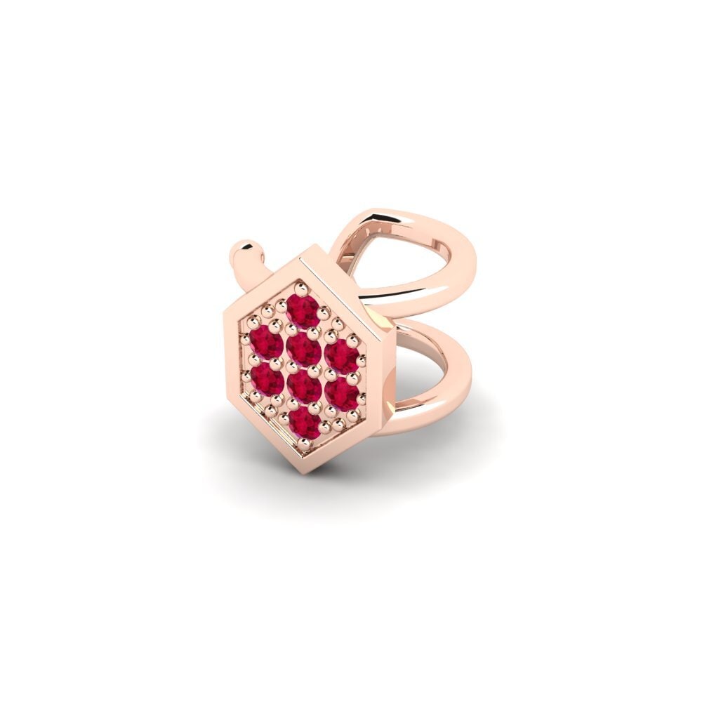 18ct Rose Gold Ruby Men's Ear Cuff Kellerjoch