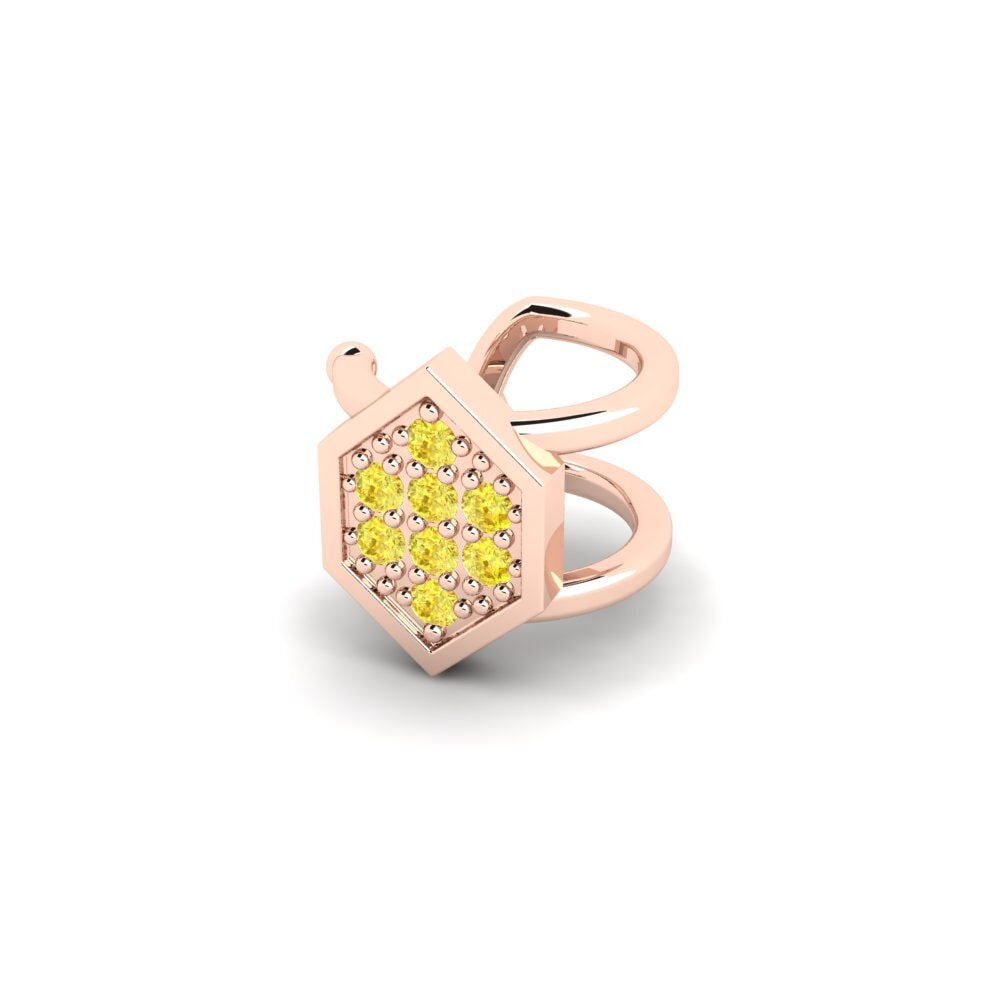 9ct Rose Gold Yellow Sapphire Men's Ear Cuff Kellerjoch