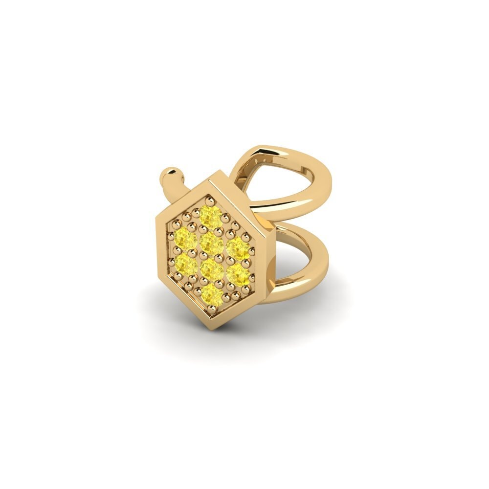 14ct Yellow Gold Yellow Sapphire Men's Ear Cuff Kellerjoch