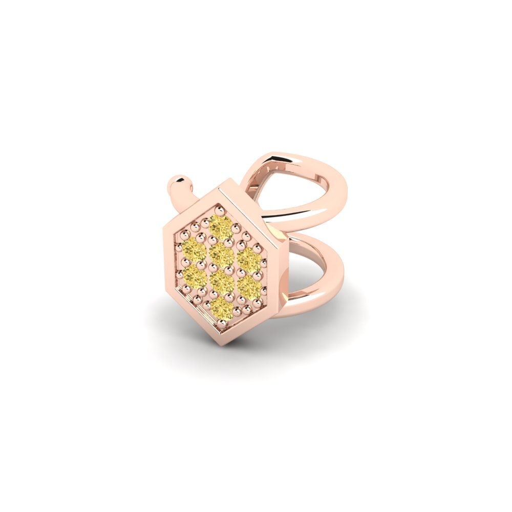 14ct Rose Gold Yellow Diamond Men's Ear Cuff Kellerjoch