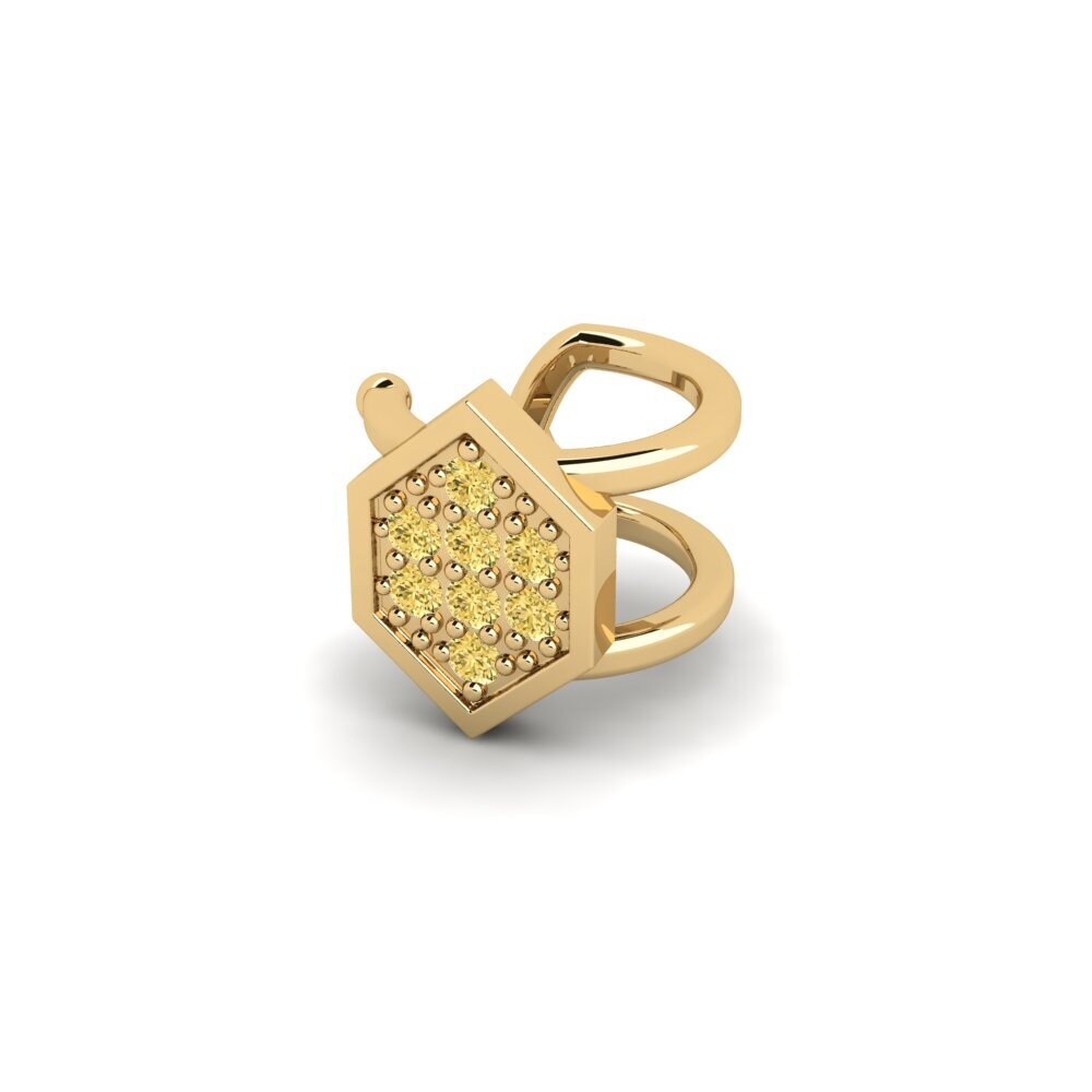 14ct Yellow Gold Yellow Diamond Men's Ear Cuff Kellerjoch