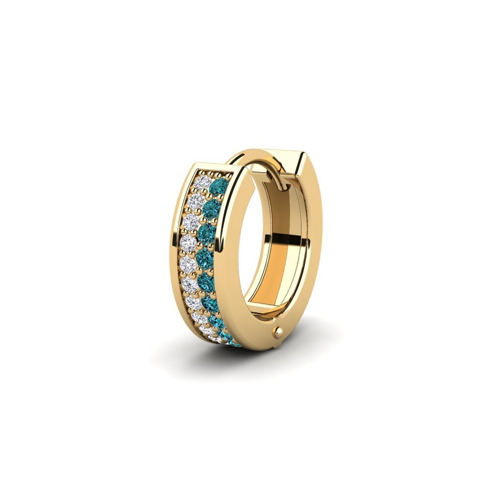 14ct Yellow Gold Blue Diamond Men's Earring Kitzsteinhorn