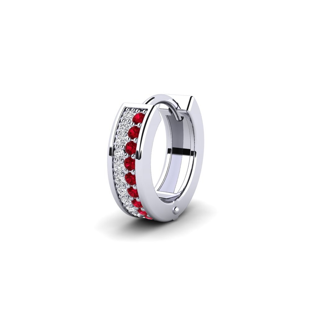 Red Zirconia Men's Earring Kitzsteinhorn