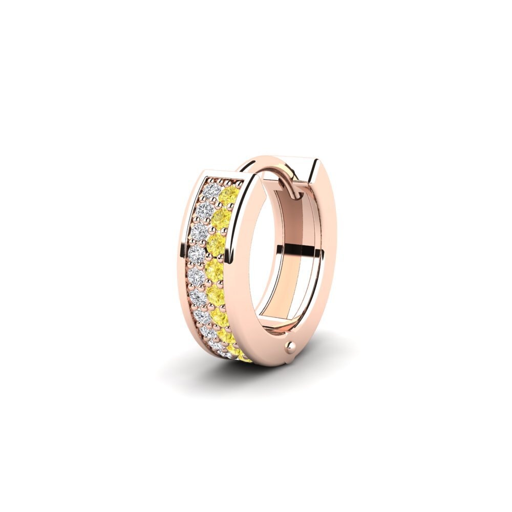 9ct Rose Gold Yellow Sapphire Men's Earring Kitzsteinhorn