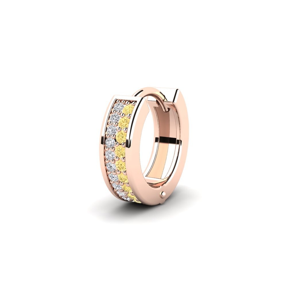 14ct Rose Gold Yellow Diamond Men's Earring Kitzsteinhorn