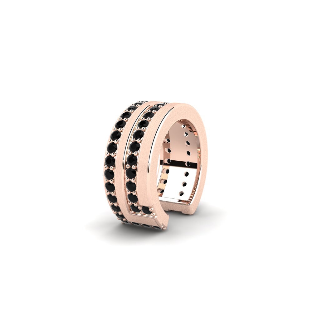 14k Oro Rosa Zafiro negro Aro oreja hombre Kopenhagen