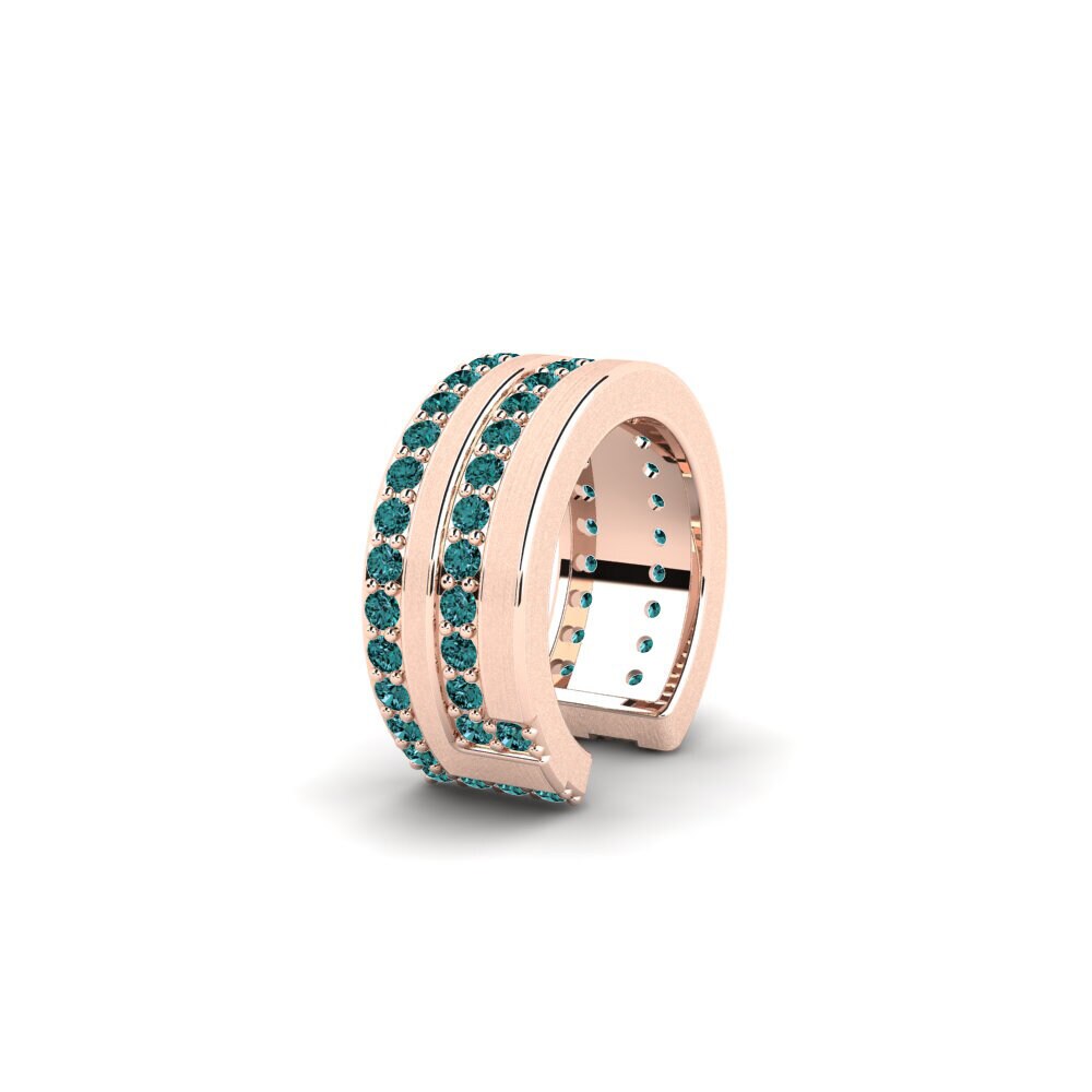 14k Oro Rosa Diamante Azul Aro oreja hombre Kopenhagen