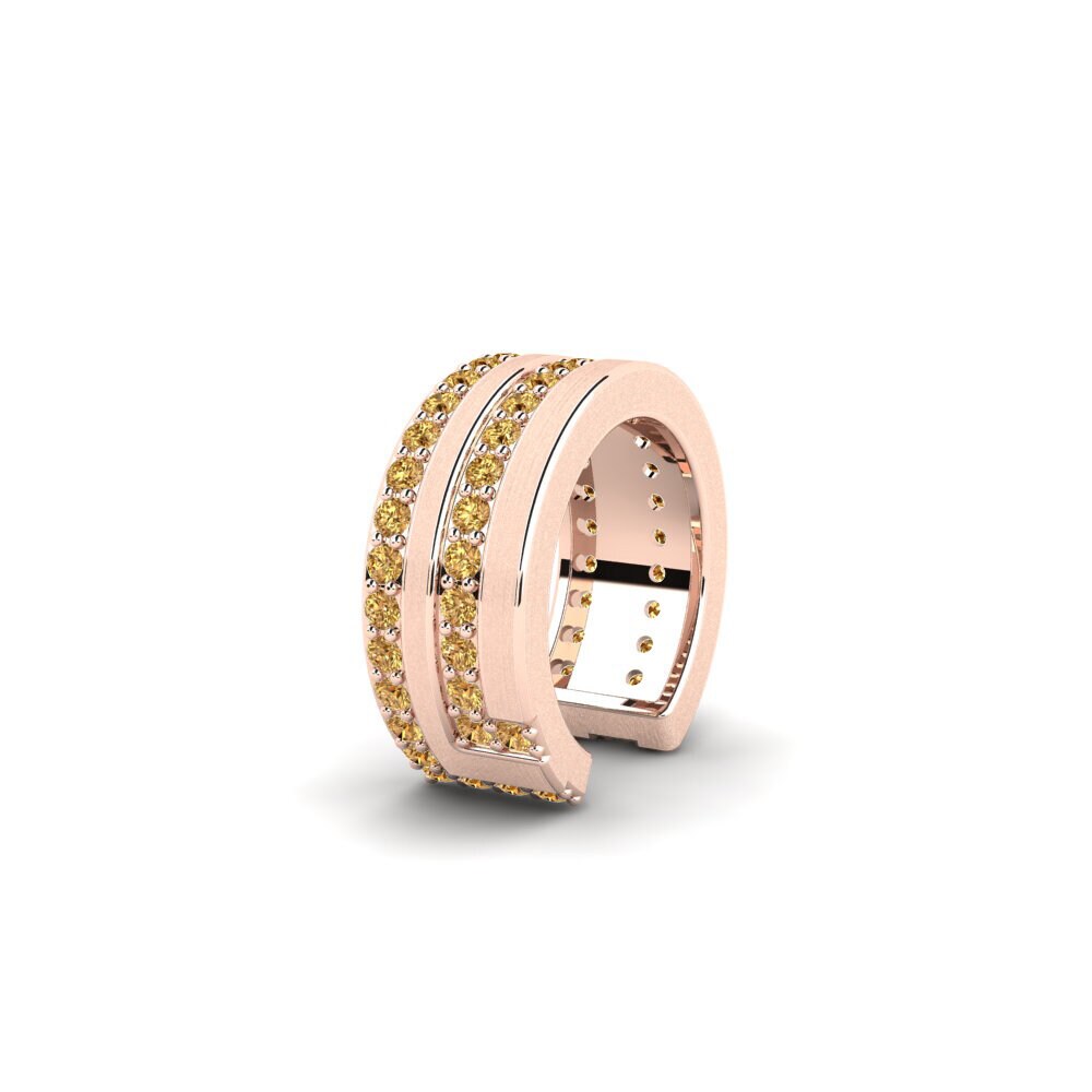 14ct Rose Gold Brown Diamond Men's Ear Cuff Kopenhagen