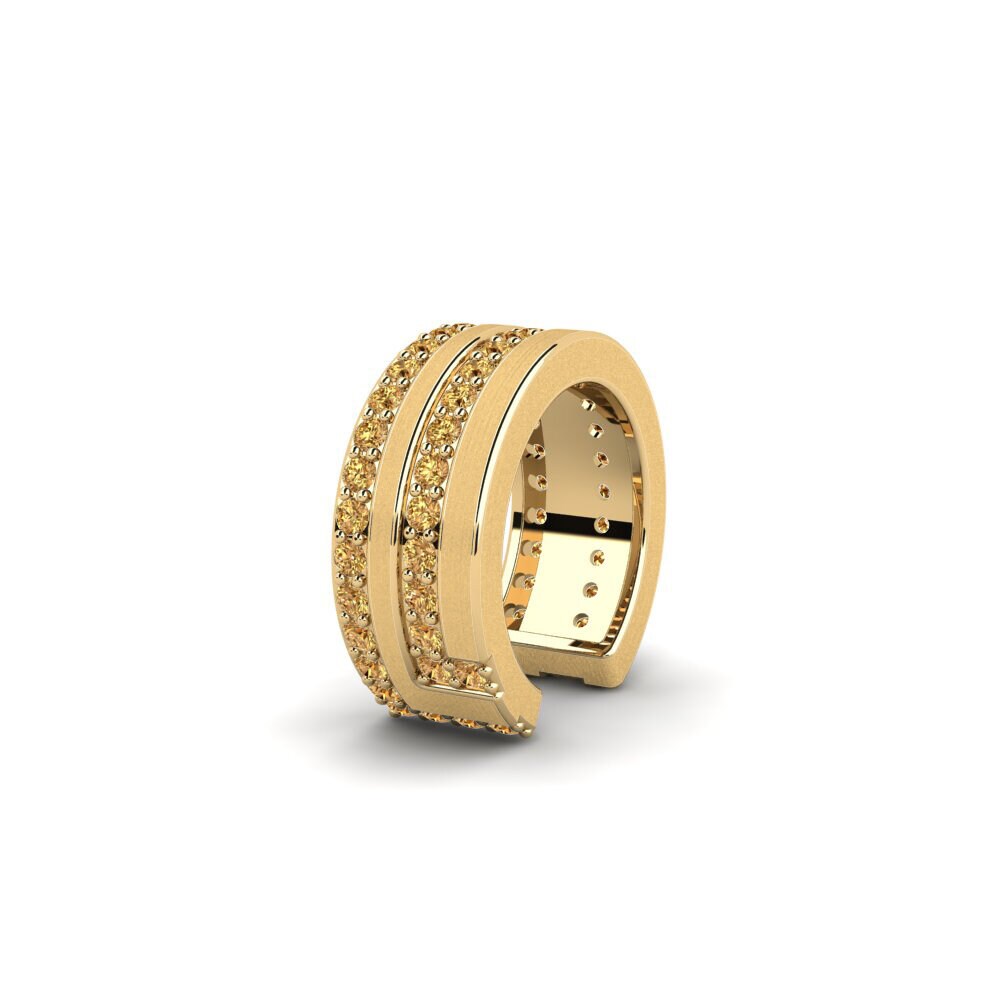 14ct Yellow Gold Brown Diamond Men's Ear Cuff Kopenhagen