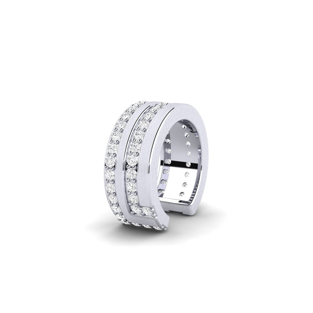 9ct White Gold White sapphire Men's Ear Cuff Kopenhagen