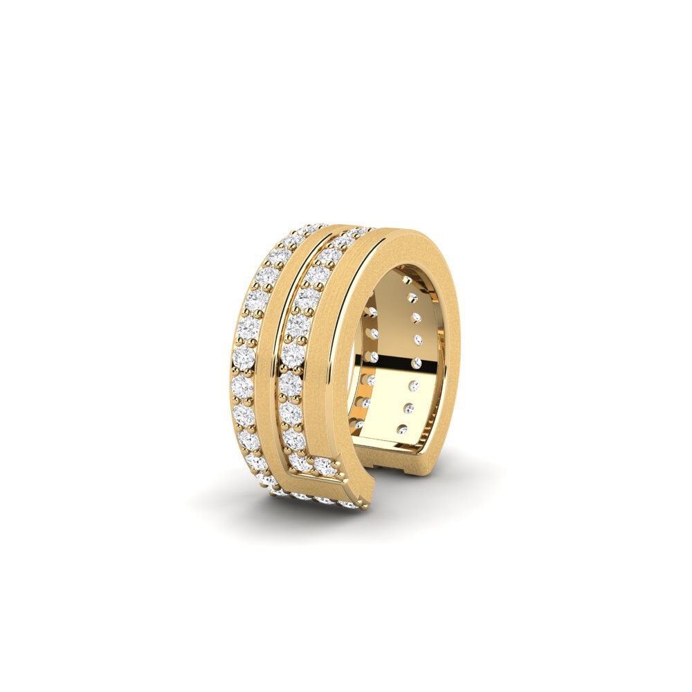 14ct Yellow Gold White sapphire Men's Ear Cuff Kopenhagen