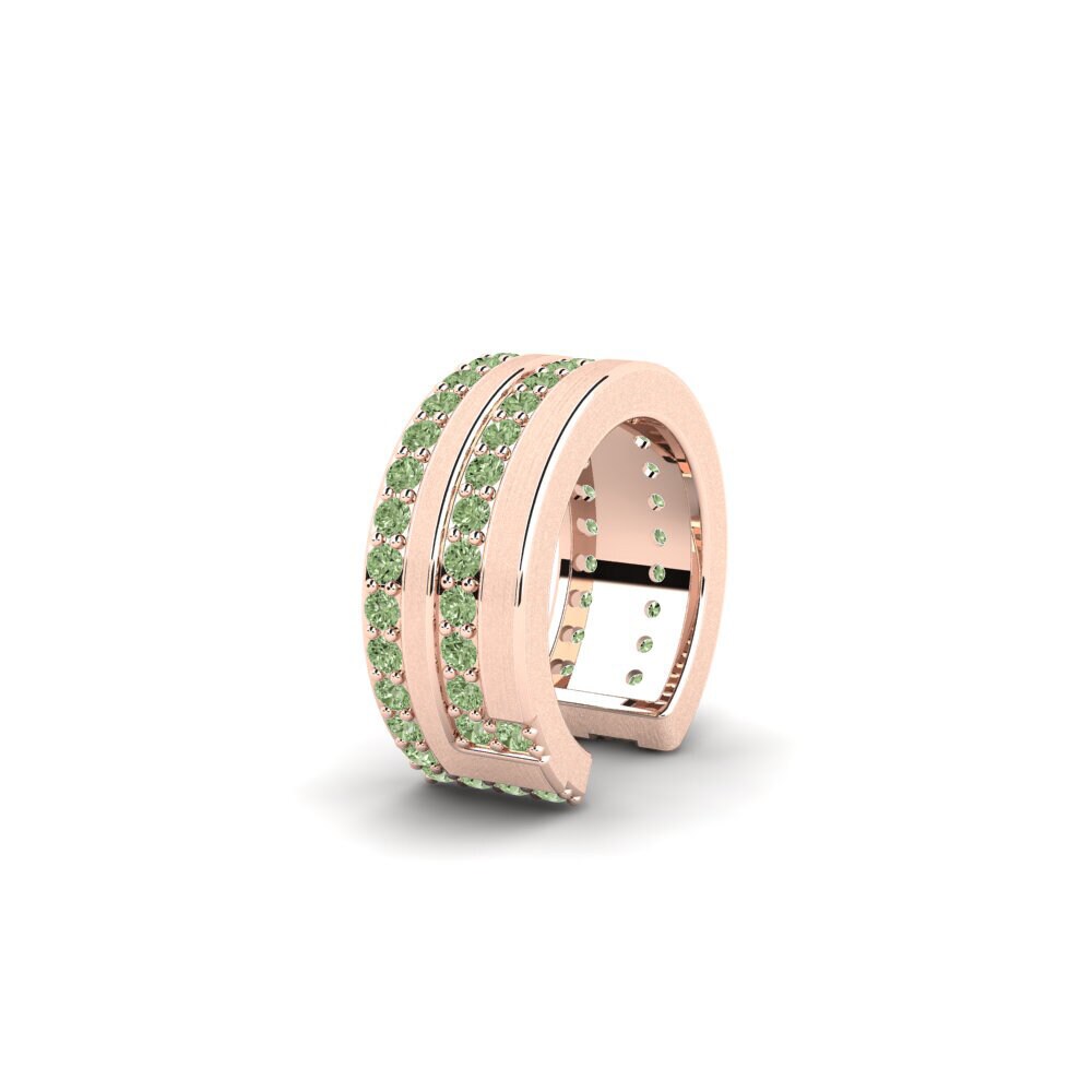 9k Oro Rosa Diamante Verde Aro oreja hombre Kopenhagen