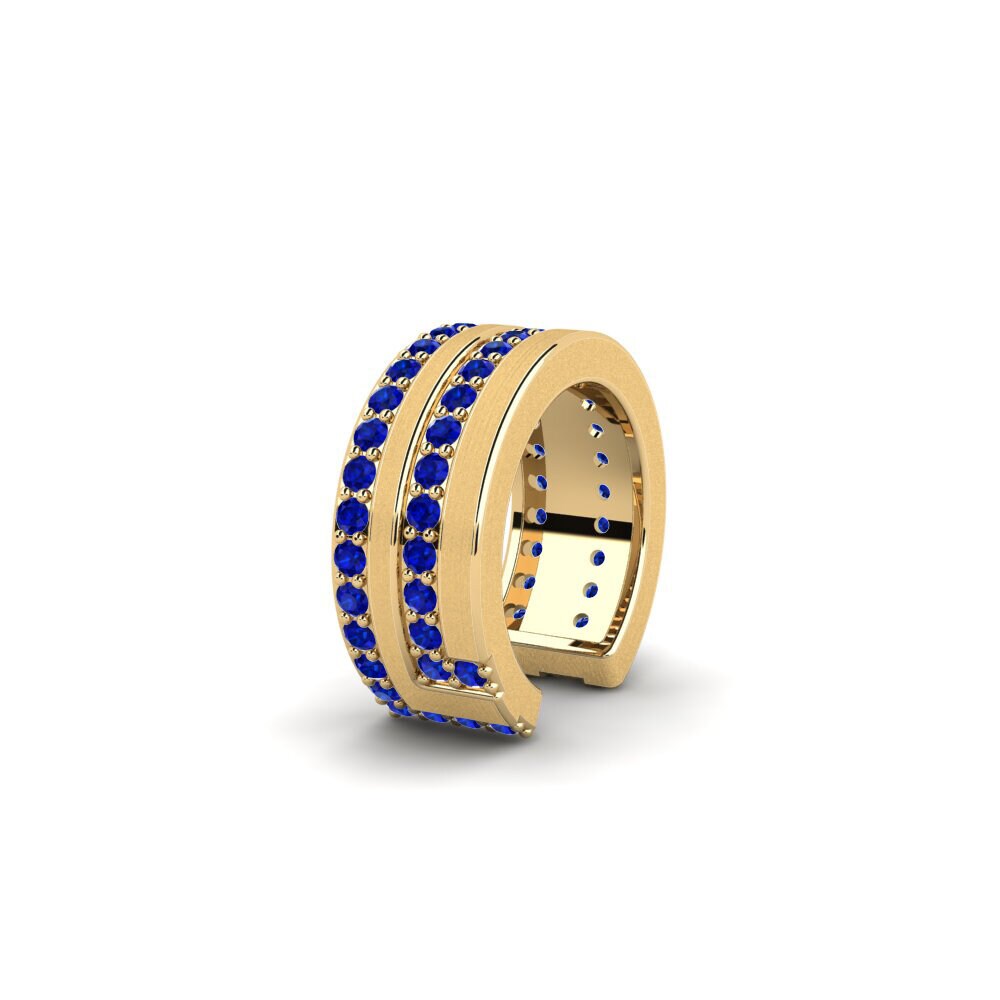 18ct Yellow Gold Sapphire Men's Ear Cuff Kopenhagen