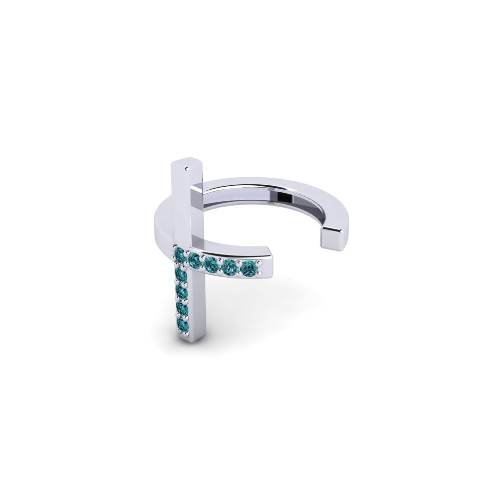 9ct White Gold Blue Diamond Men's Ear Cuff Lulea
