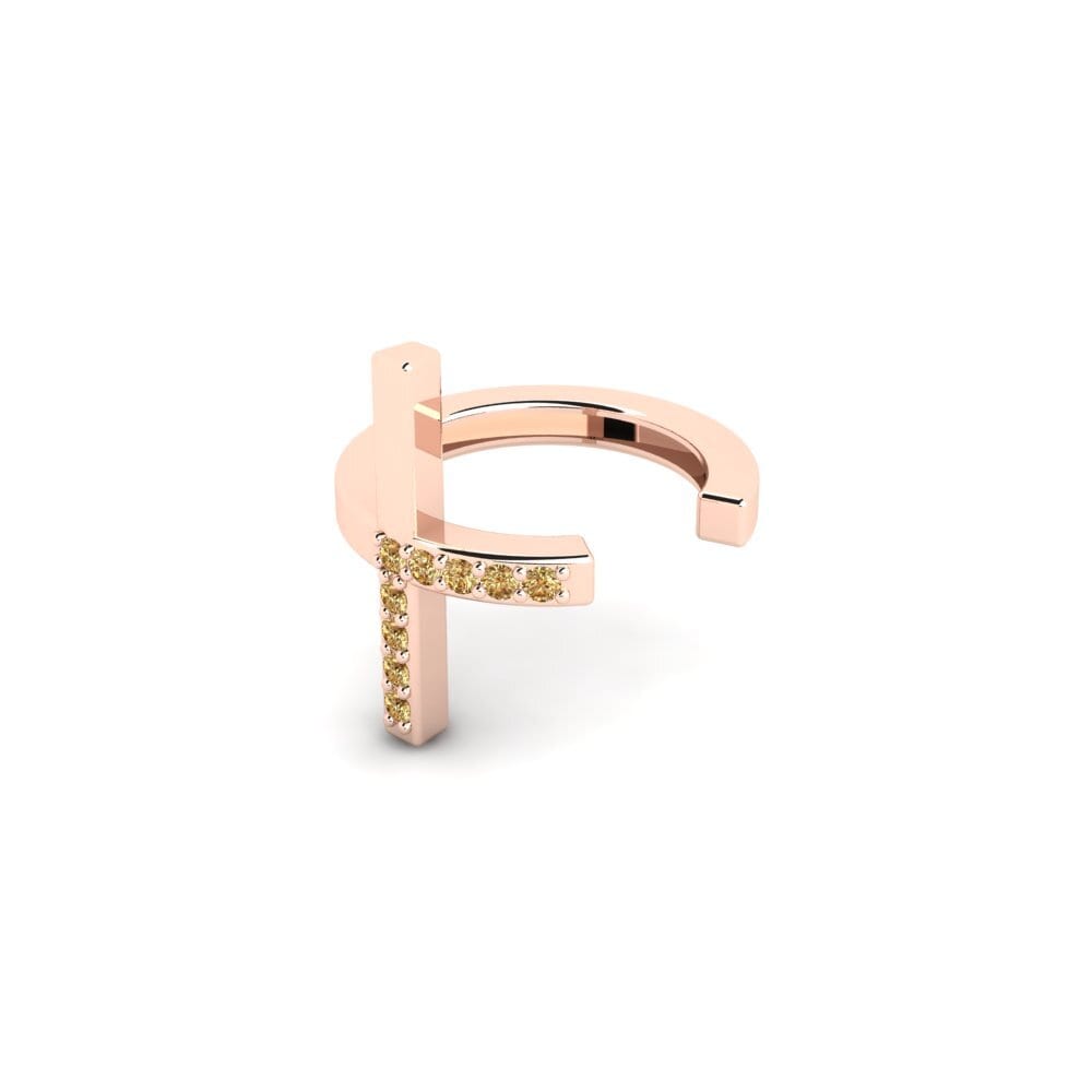 14ct Rose Gold Brown Diamond Men's Ear Cuff Lulea