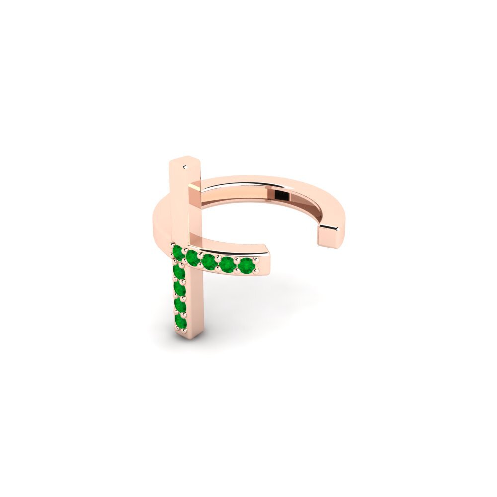 14ct Rose Gold Emerald Men's Ear Cuff Lulea