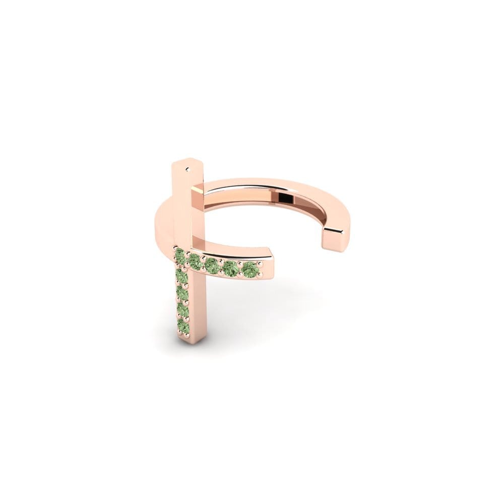 14ct Rose Gold Green Diamond Men's Ear Cuff Lulea