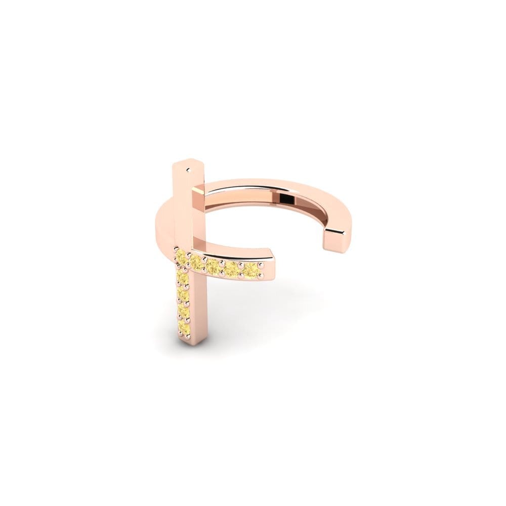 14ct Rose Gold Yellow Diamond Men's Ear Cuff Lulea