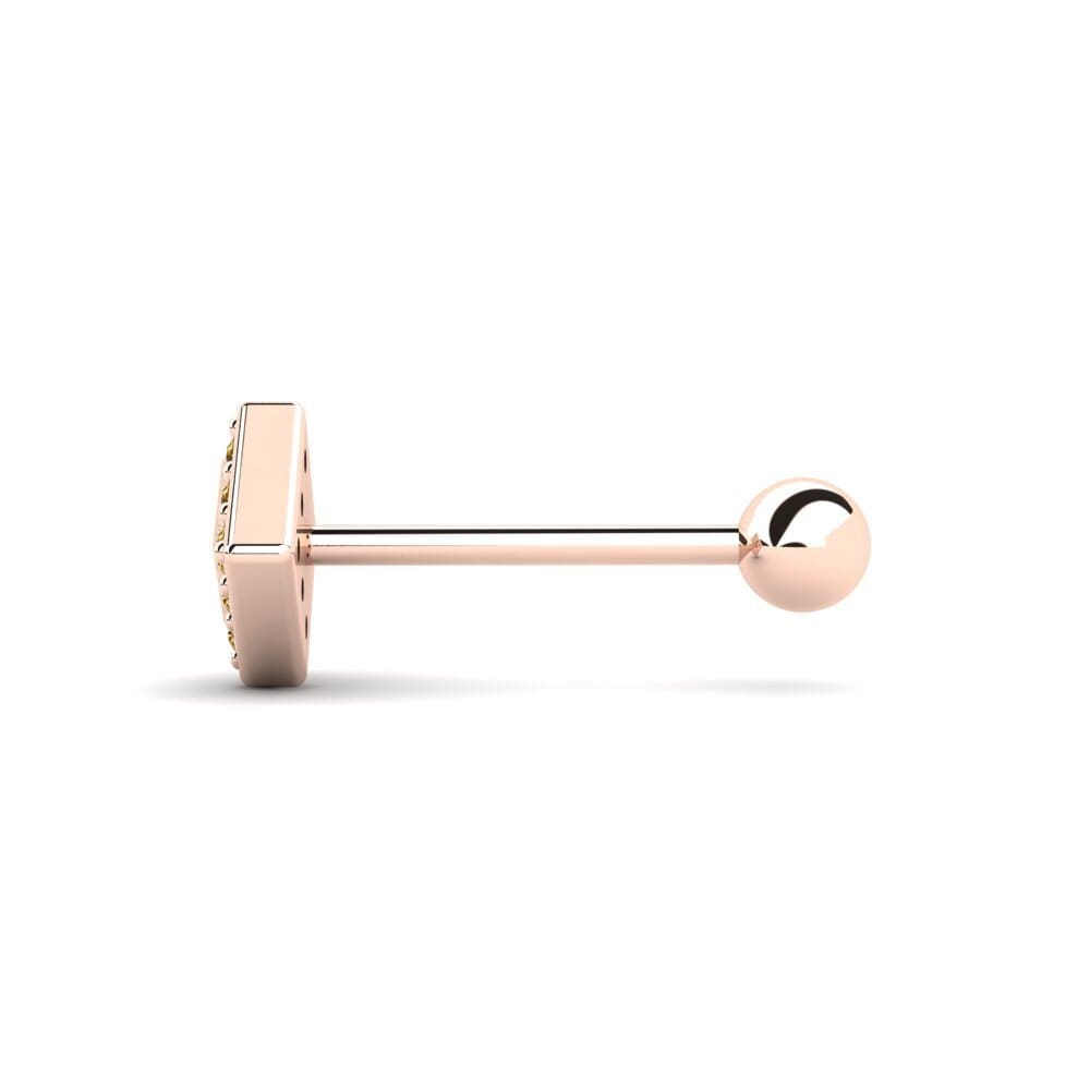 14ct Rose Gold Brown Diamond Men's Piercing Marstal