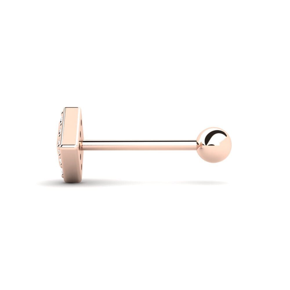14ct Rose Gold Moissanite Men's Piercing Marstal