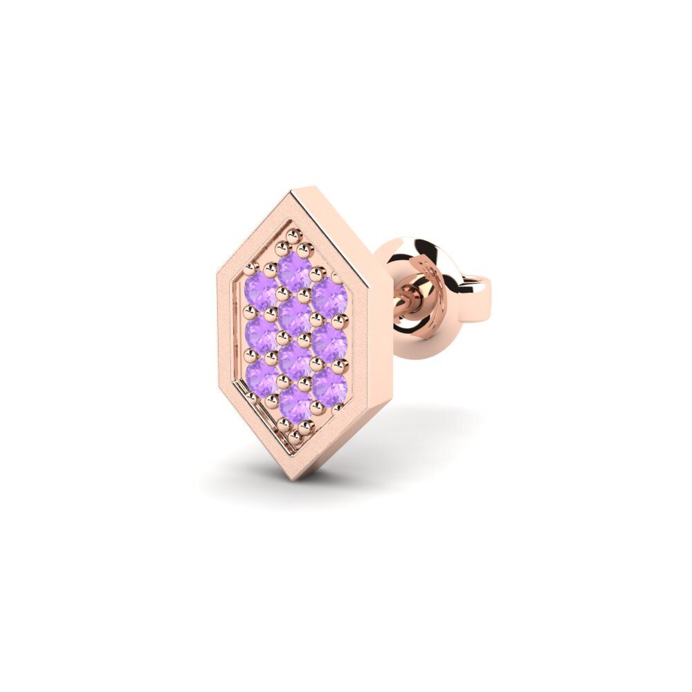9k Oro Rosa Amatista Pendiente para hombre Mercedario