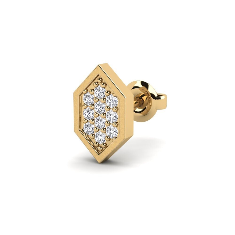 14ct Yellow Gold Diamond Men's Earring Mercedario